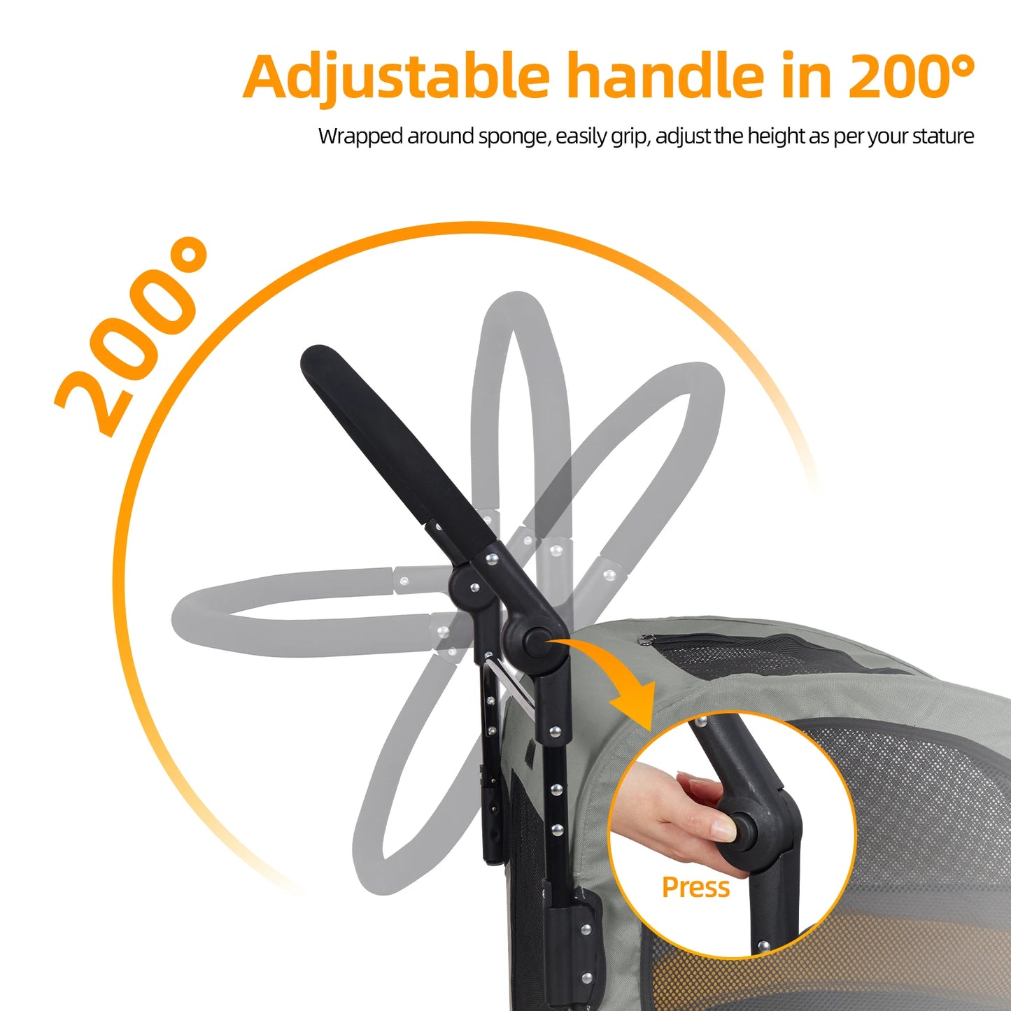 Portable Large Dog Stroller 4 Wheels