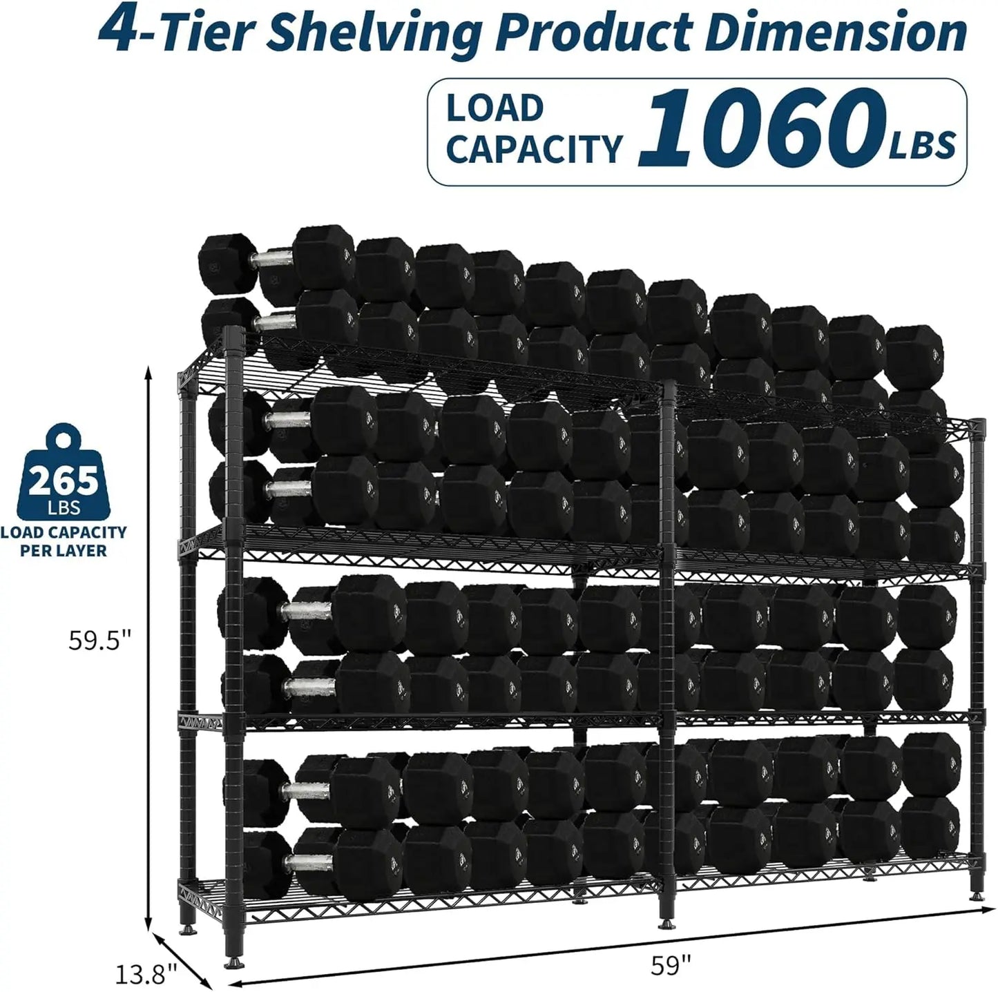 Heavy Duty Metal Shelving Unit 4-Tie