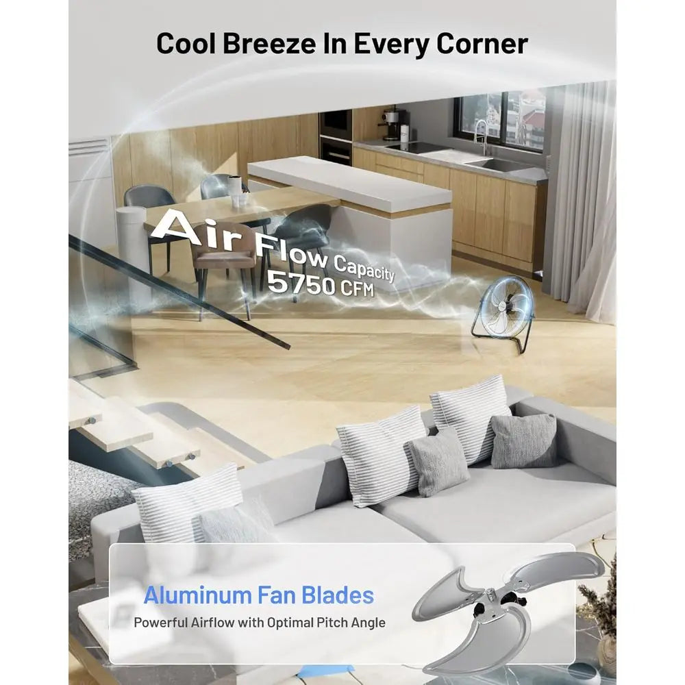 Floor/Wall Mount Fan - 5750 CFM, 120W, 3-Speed