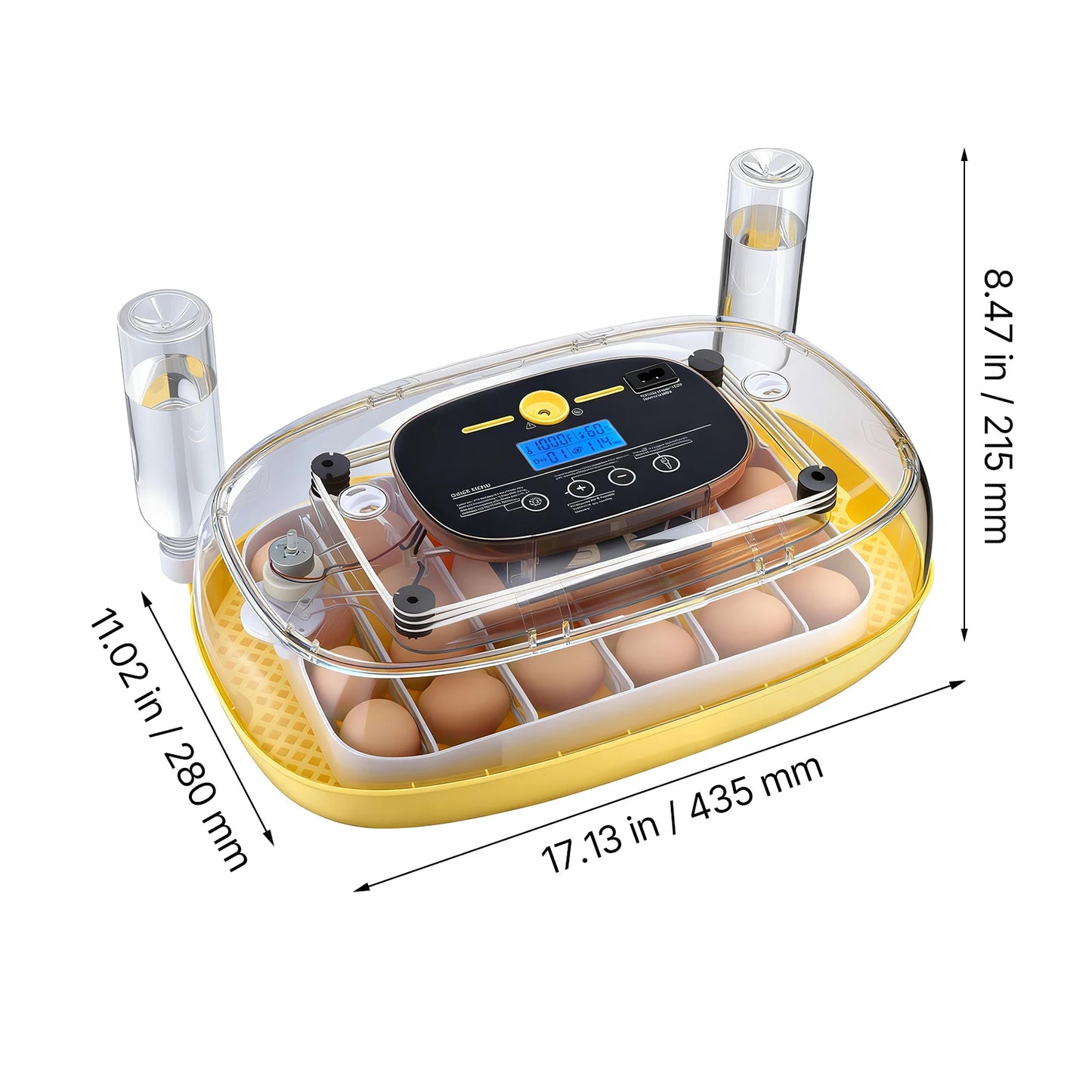 Egg Incubator with LED Candler Temperature Display