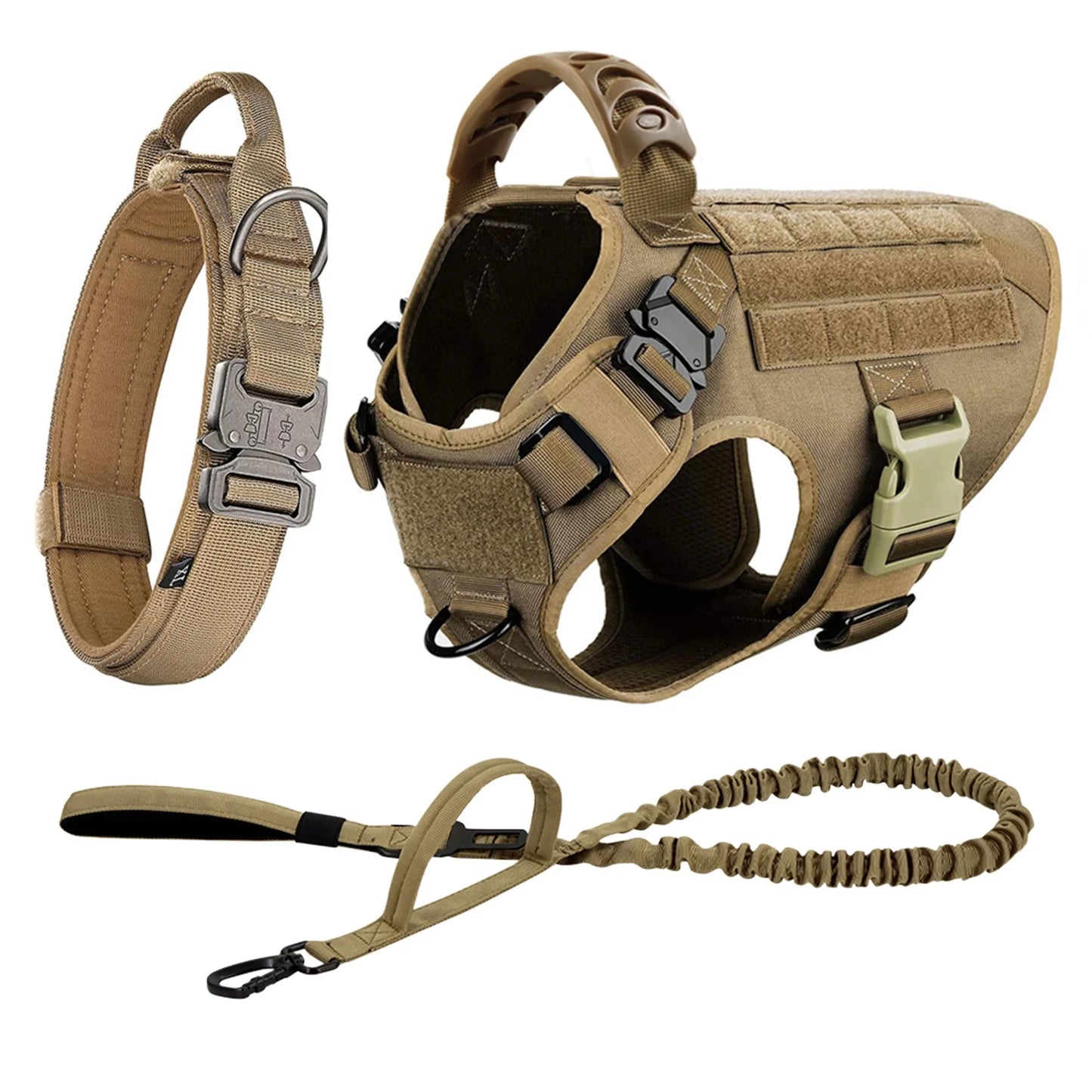 Tactical Dog Harness Collar And Leash Set