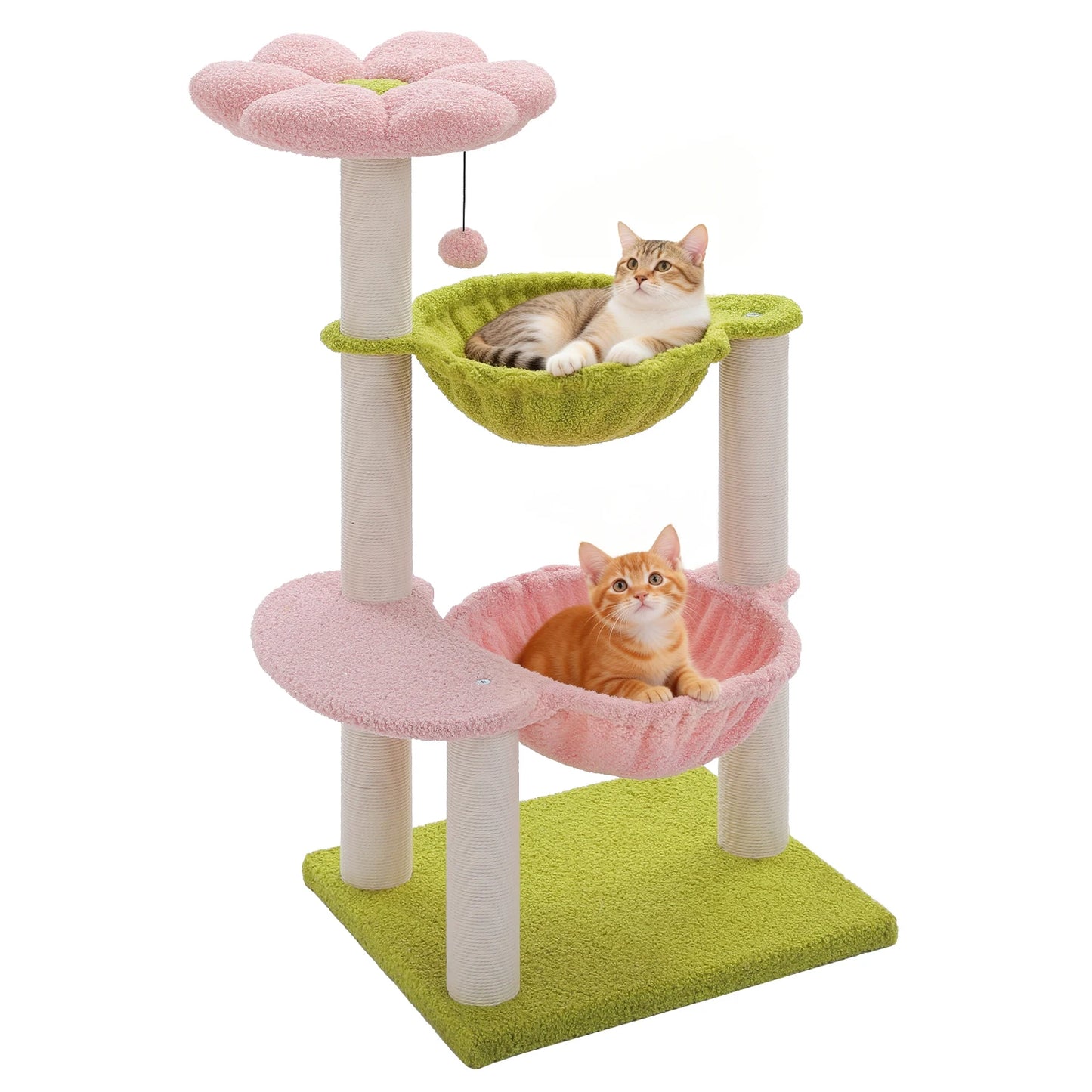 Flower Cat Tree with 2 Cozy Hammocks