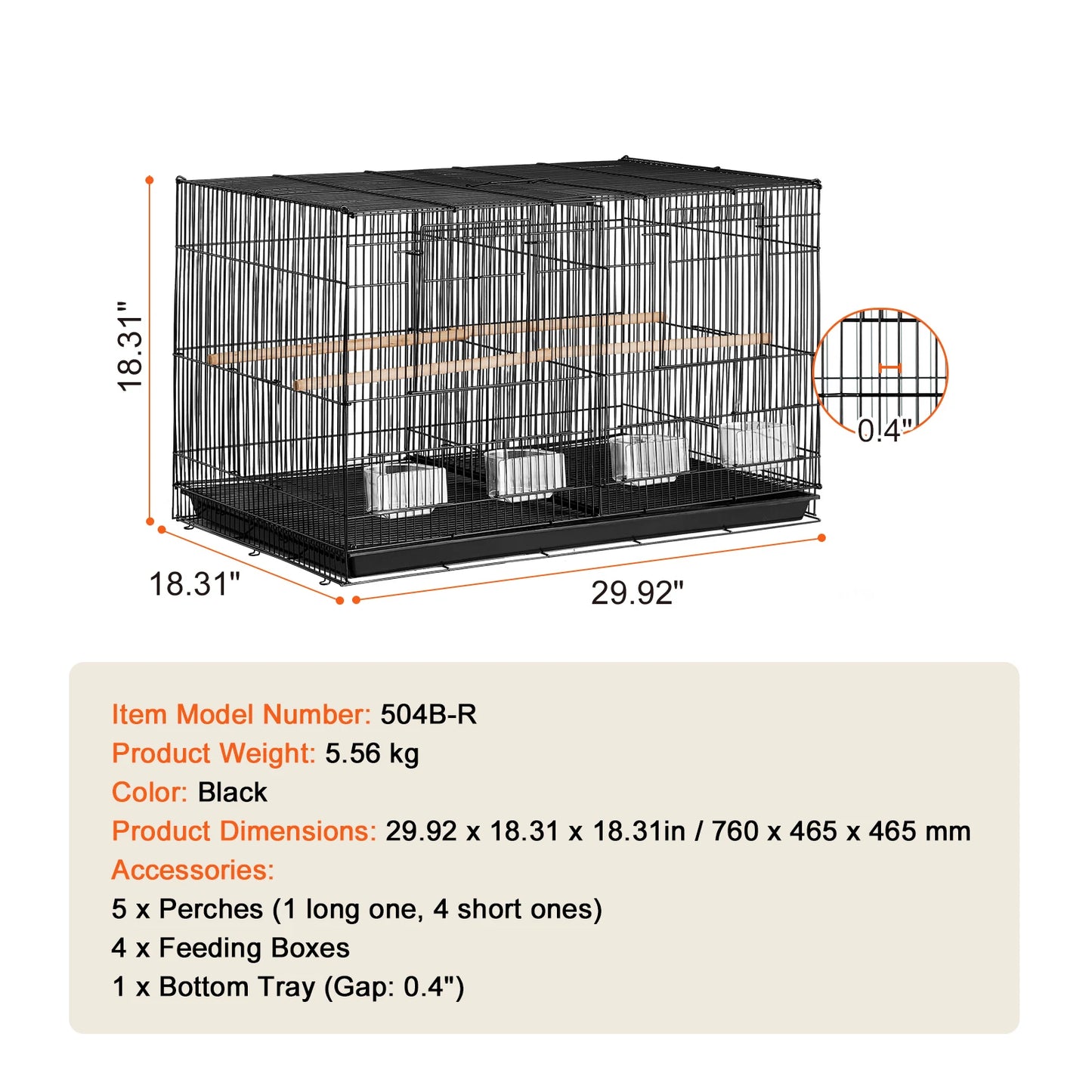 30In Flight Bird Cage Stackable Divided Small Animal Cage