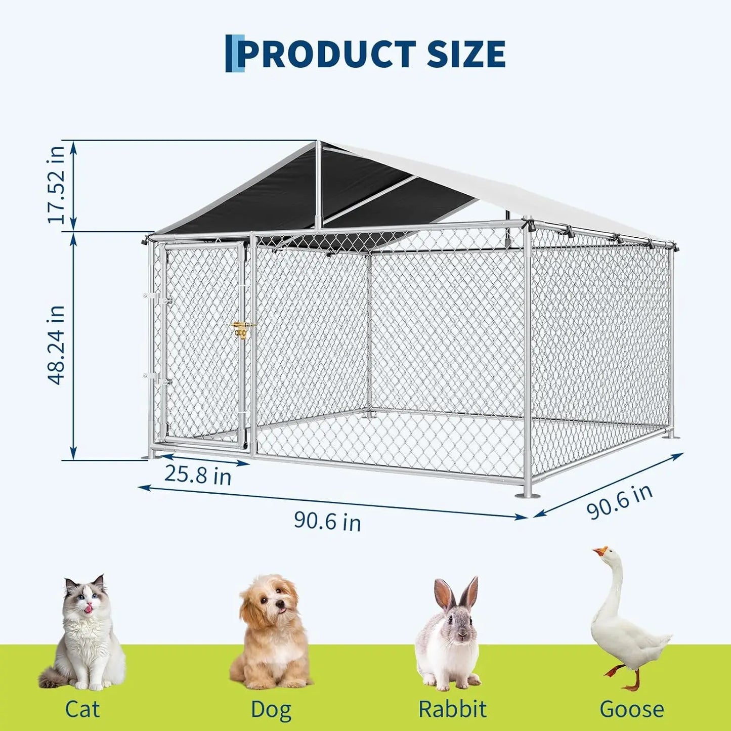 Large Dog Kennel Outdoor with Roof