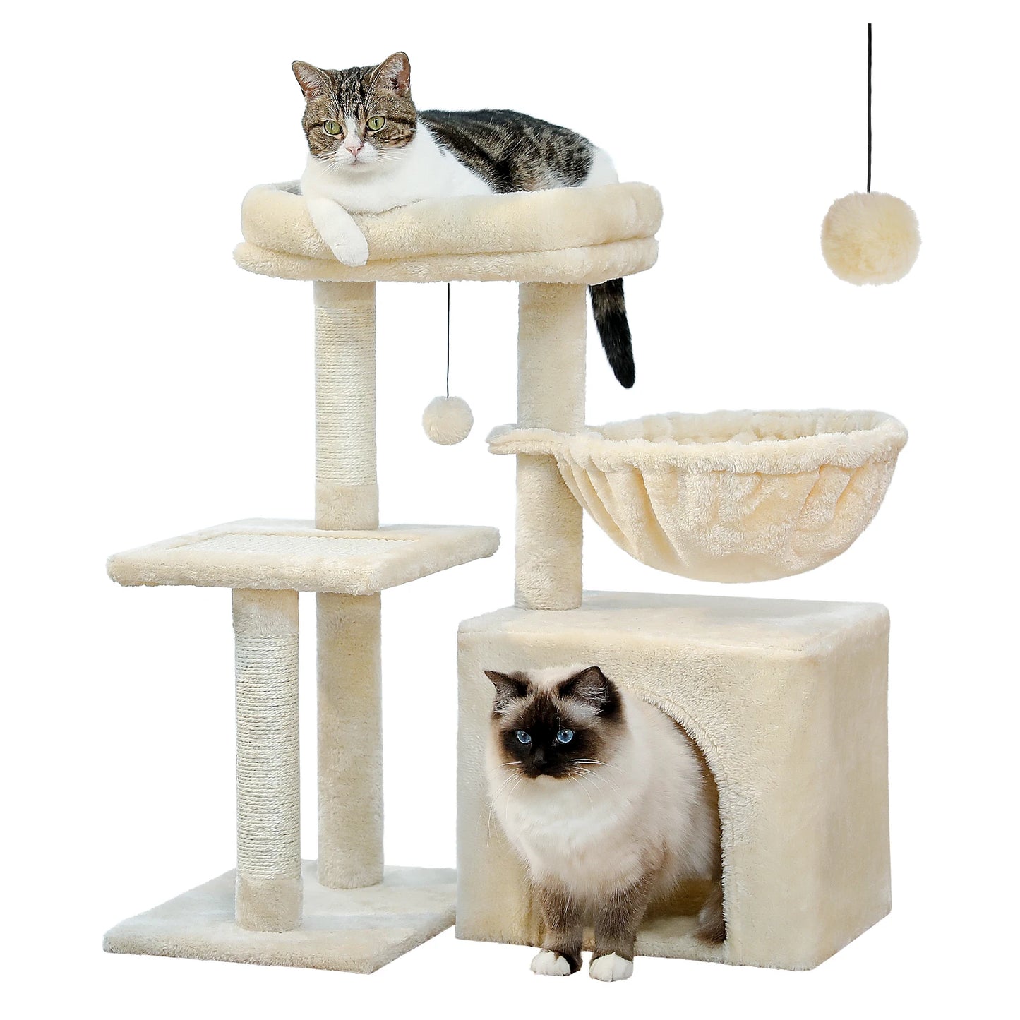 Cat tree Tower for Indoor Cats, Scratching Posts, Hammock, Top Perch