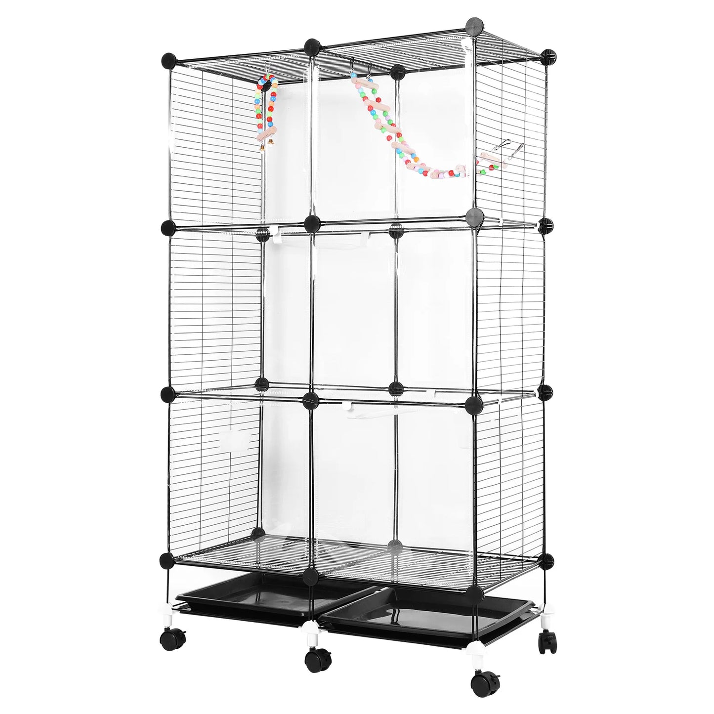 Big Bird Metal Parrot Cage w/Universal Wheel with Stand