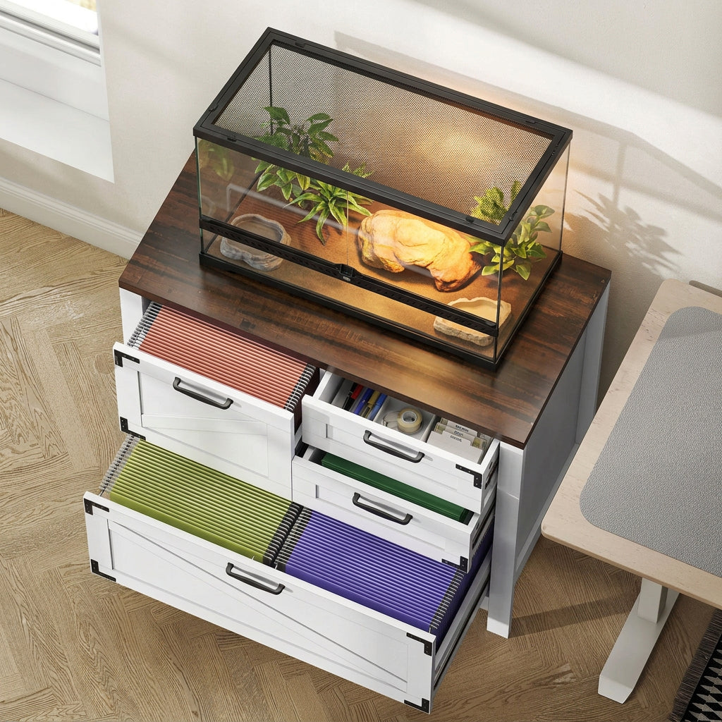 Farmhouse 4-Drawer Habitat Stand & Keeper Supply Chest