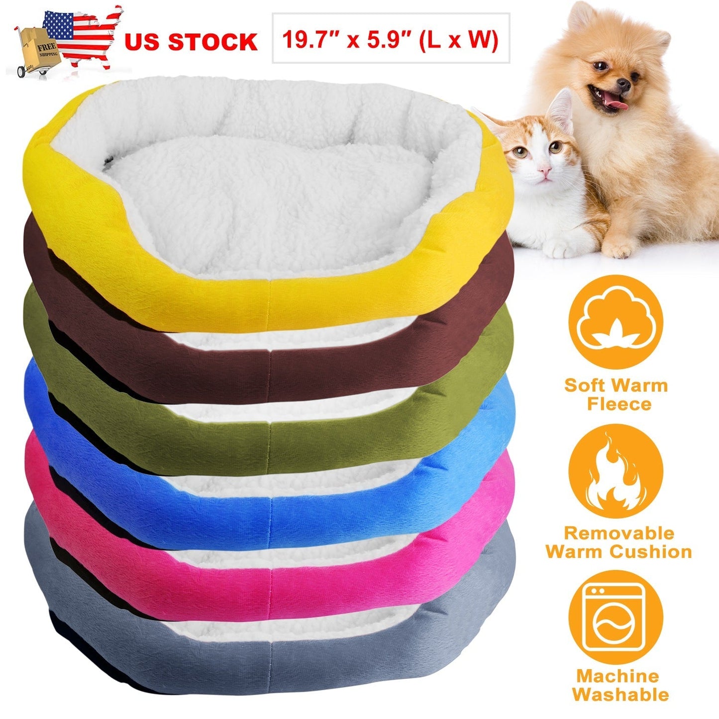 Pet Dog Bed Soft Warm Fleece Puppy Cat Bed Dog Cozy Nest Sofa Bed Cushion For S/M Dog