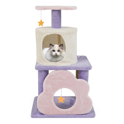 31.5" Cute Modern Cat Tree Multi-Level Kitten Tower