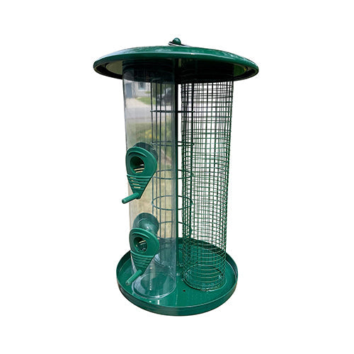 3-in-1 Outdoor Tube Bird Feeder for Small Wild Birds