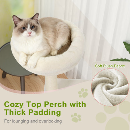 48 Inches Tall Cat Tree Multi-Level Kitten Tower with Large Condo Padded Top Perch