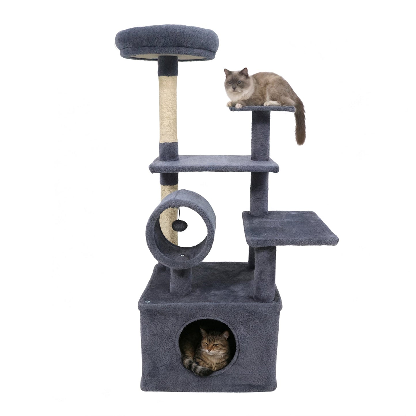 48 Inches Tall Cat Tree Multi-Level Kitten Tower with Large Condo Padded Top Perch