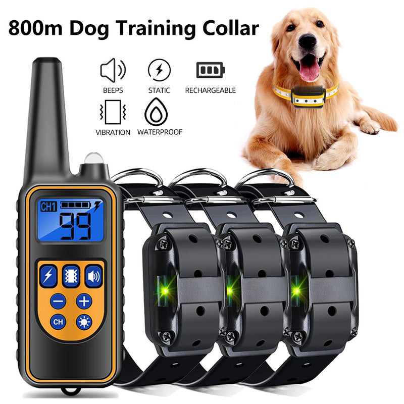 Dog training supplies - bark control device. The collar features electric shock and vibration for training.