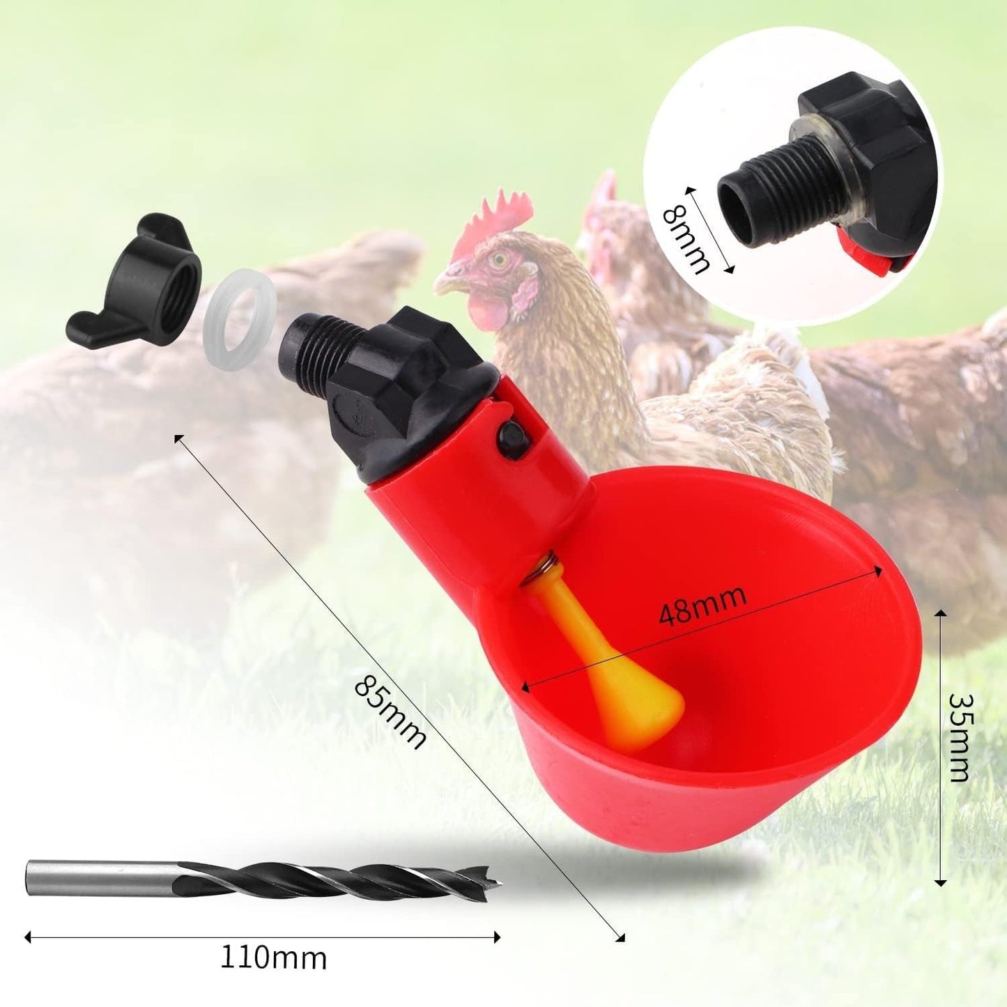 Chicken Water Bowl Poultry Automatic Drinking Bowl Chicken, Duck, And Goose Drinking Cup