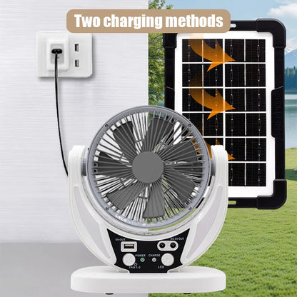 Solar-powered multifunctional fan, USB charging phones