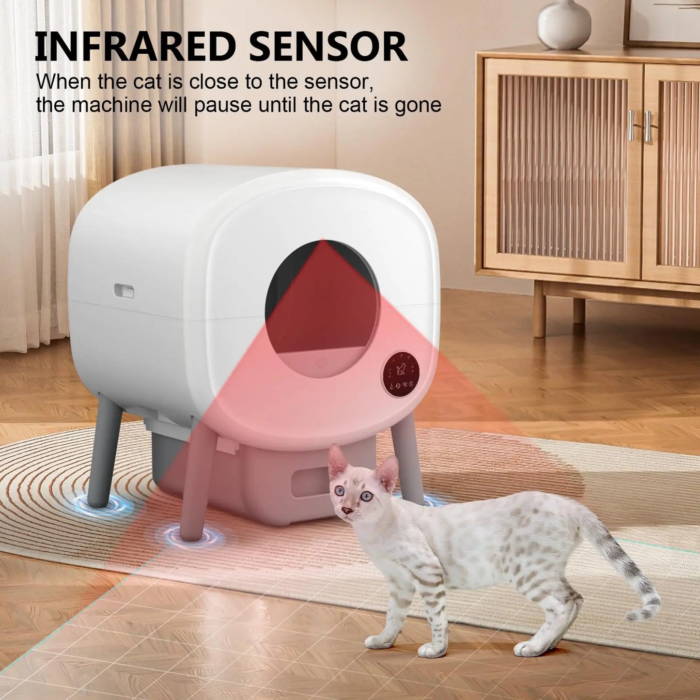 Smart Self-Cleaning Cat Litter Box, Large Capacity Automatic