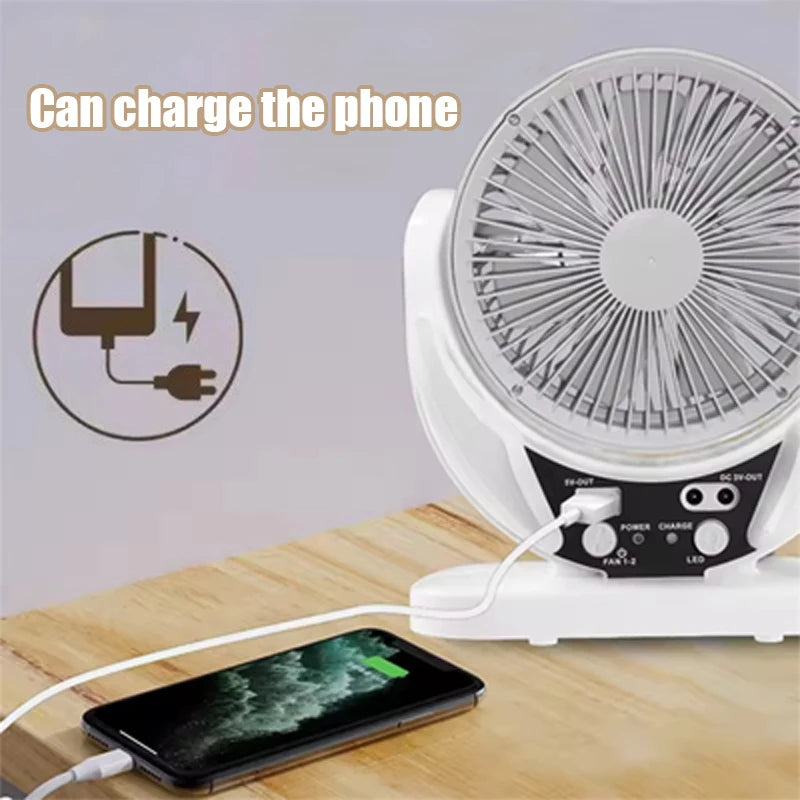 Solar-powered multifunctional fan, USB charging phones