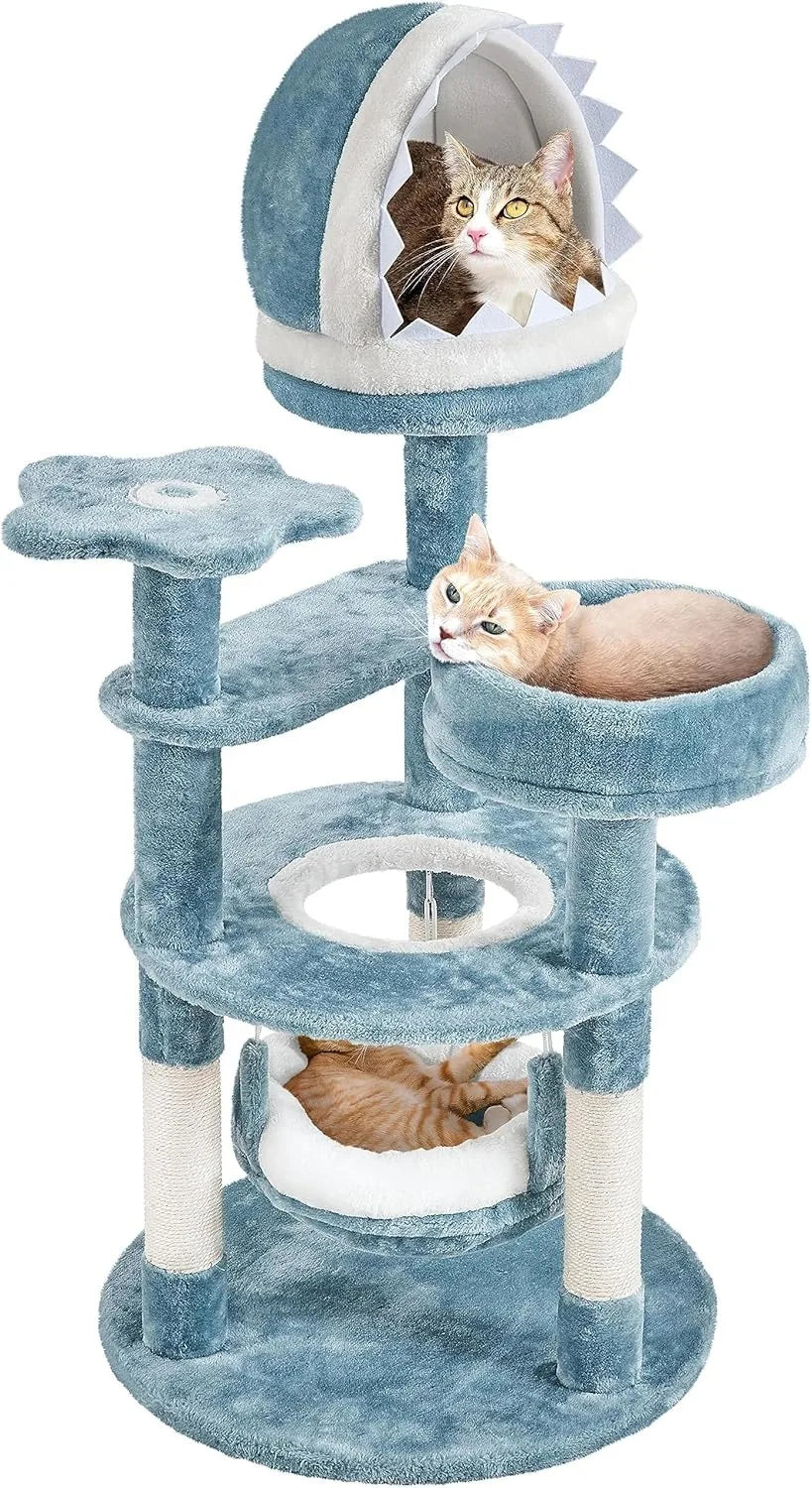 45.5in Ocean-Themed Cat Tree Tower,