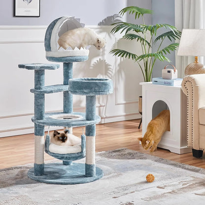 45.5in Ocean-Themed Cat Tree Tower,