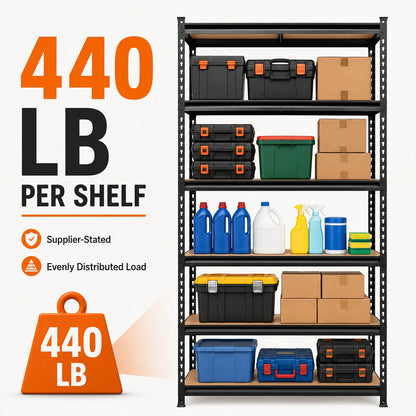 27.6"W x 60"H 5-Tier Garage Shelving Unit,
