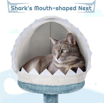 45.5in Ocean-Themed Cat Tree Tower,