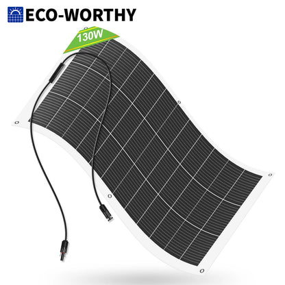 130 Watt 12BB Flexible Solar Panels, Waterproof Monocrystalline