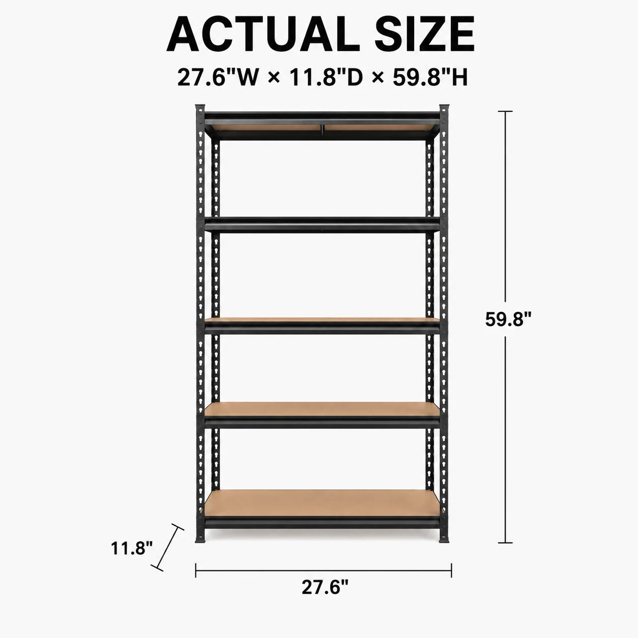 27.6"W x 60"H 5-Tier Garage Shelving Unit,