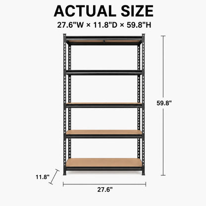 27.6"W x 60"H 5-Tier Garage Shelving Unit,