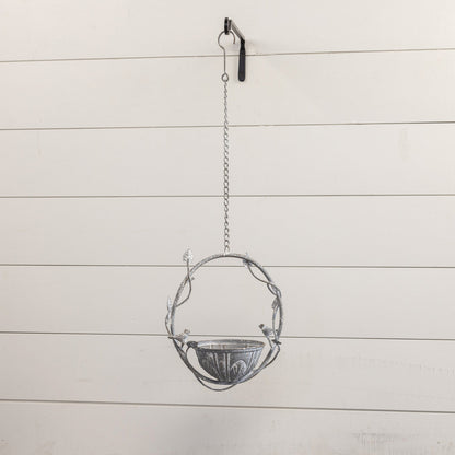 Vine Hanging Metal Bird Feeder with Bowl