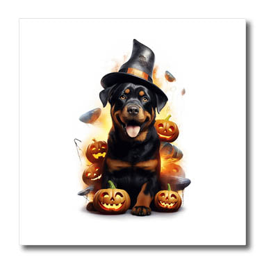 3dRose Halloween Rottweiler Dog Dressed as a Magic Wizard - Iron on Heat Transfers (ht-382913)