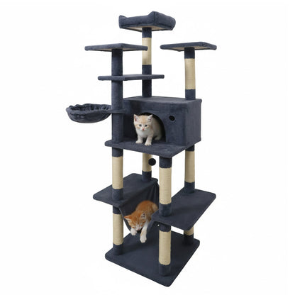 Large Cat Tree for Indoor Cats 63" Tall Cat Tower