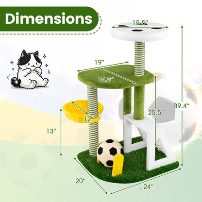 Multi-Level Cat Tree with Soccer Field & Hammock