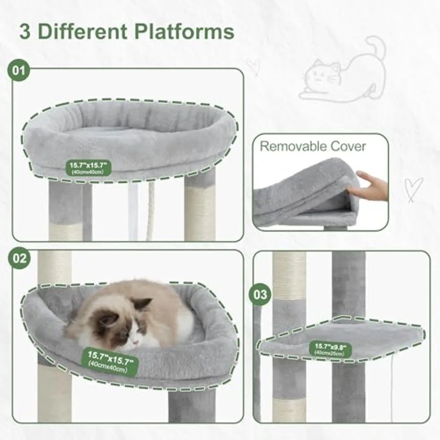 Cat Tree for 20lbs + 71.7'' Heavy Duty