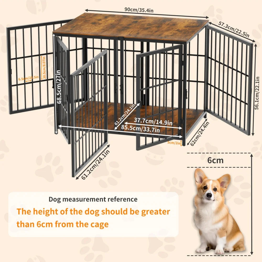 Double Dog Crate with Removable Divider Furniture