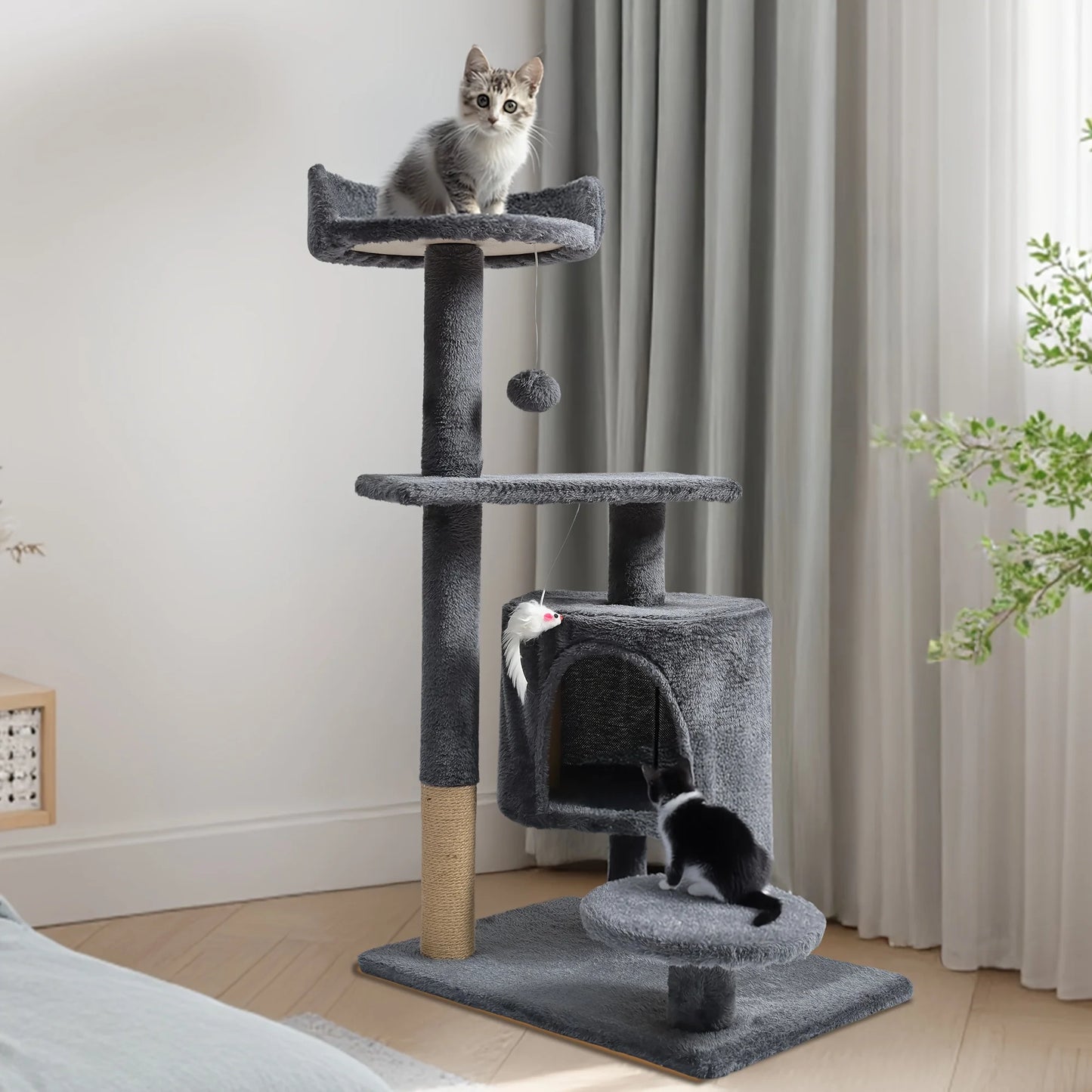 Cat Tower w/ Cozy Beds, House, Scratching Post