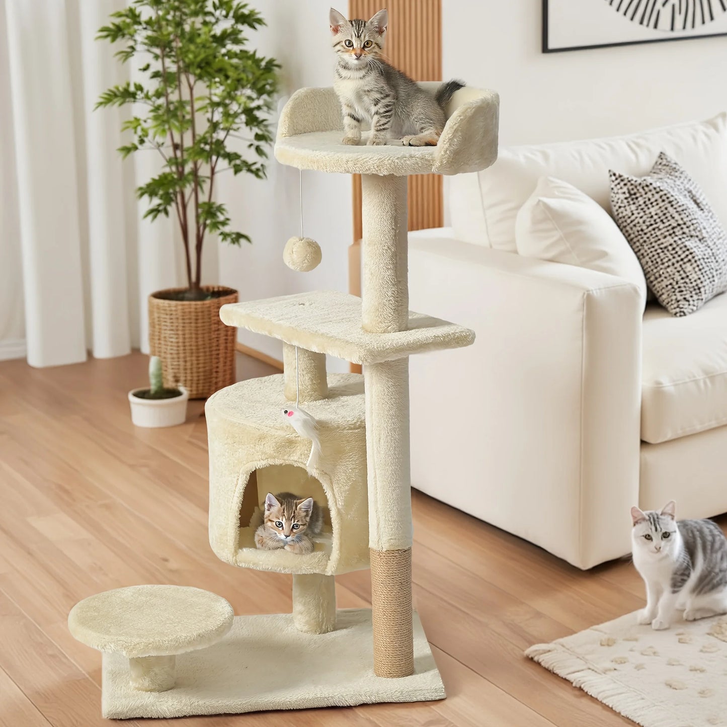 Cat Tower w/ Cozy Beds, House, Scratching Post
