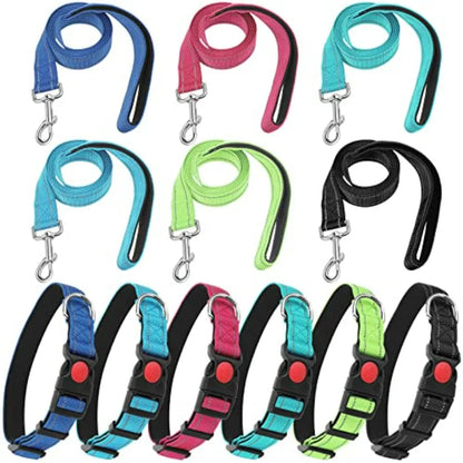 6 Sets Reflective Dog Leash and Collar Set, Nylon