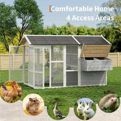 80" Large Wooden Chicken Coop Fir Wood Nesting Box