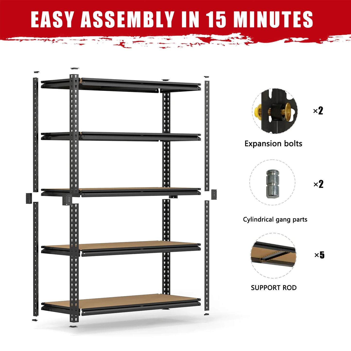 Garage Shelving 5 Tier Storage Shelves Heavy Duty
