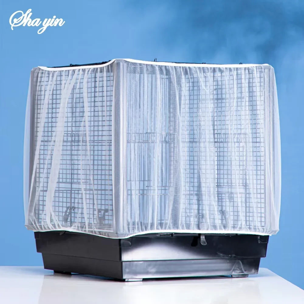 1PC Square round Bird Cage Clothes Cover Splash Proof Mosquito Net Screen Parrot Protection Net Cage Accessory