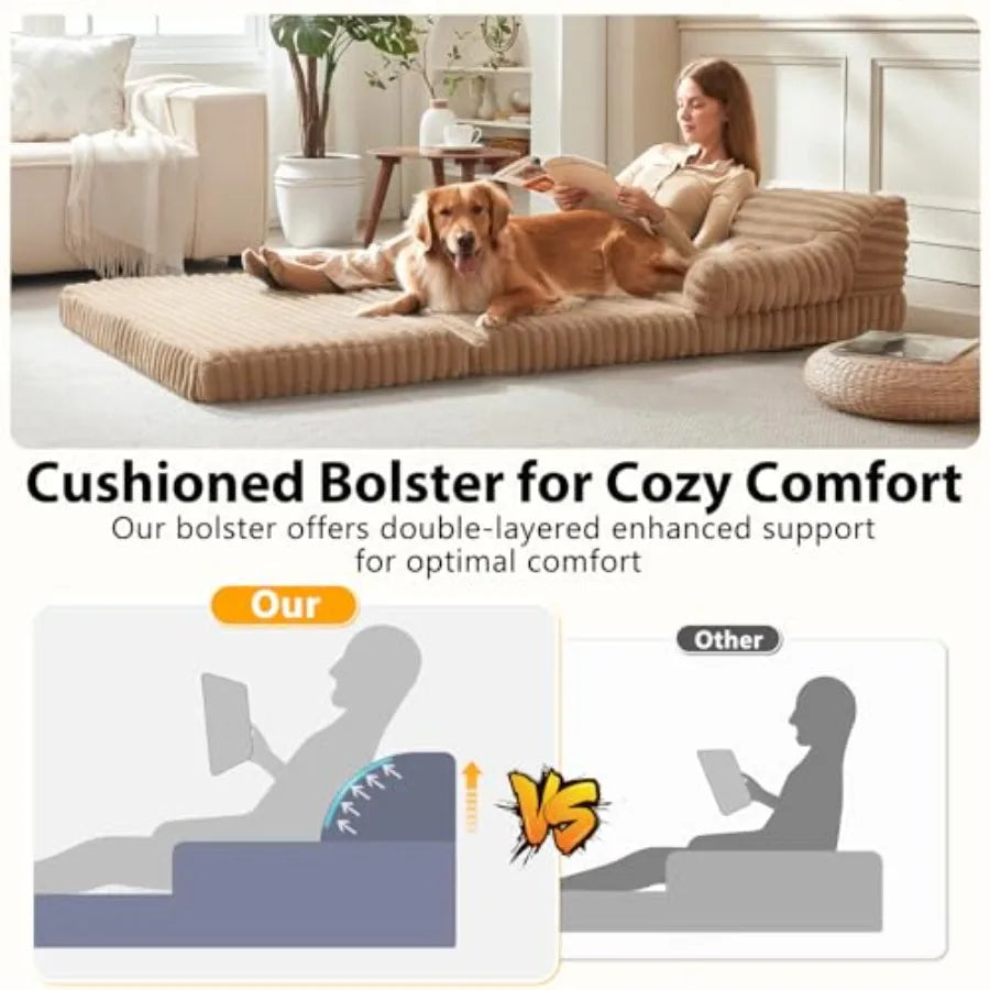 Foldable Human Dog Bed with Washable Cover