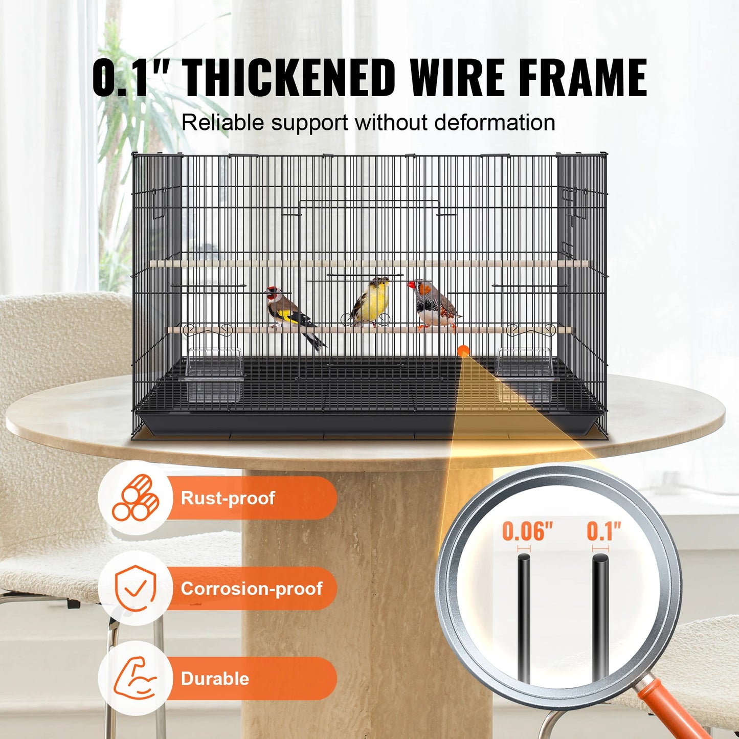 30inch Pet Bird Cage Metal Large Parakeet Cages