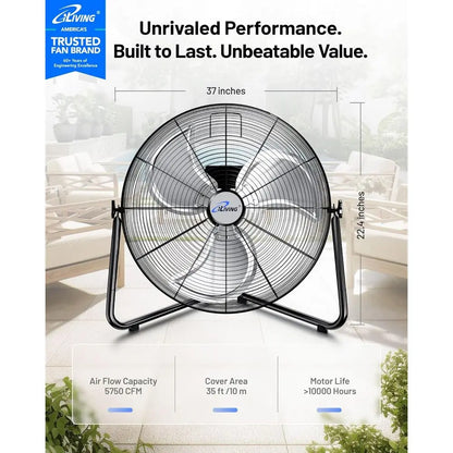 Floor/Wall Mount Fan - 5750 CFM, 120W, 3-Speed