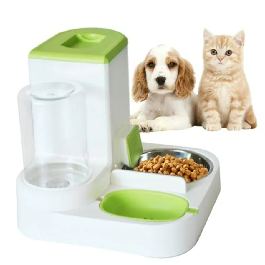 Automatic Cat Food and Water Dispenser Set 2 in 1,
