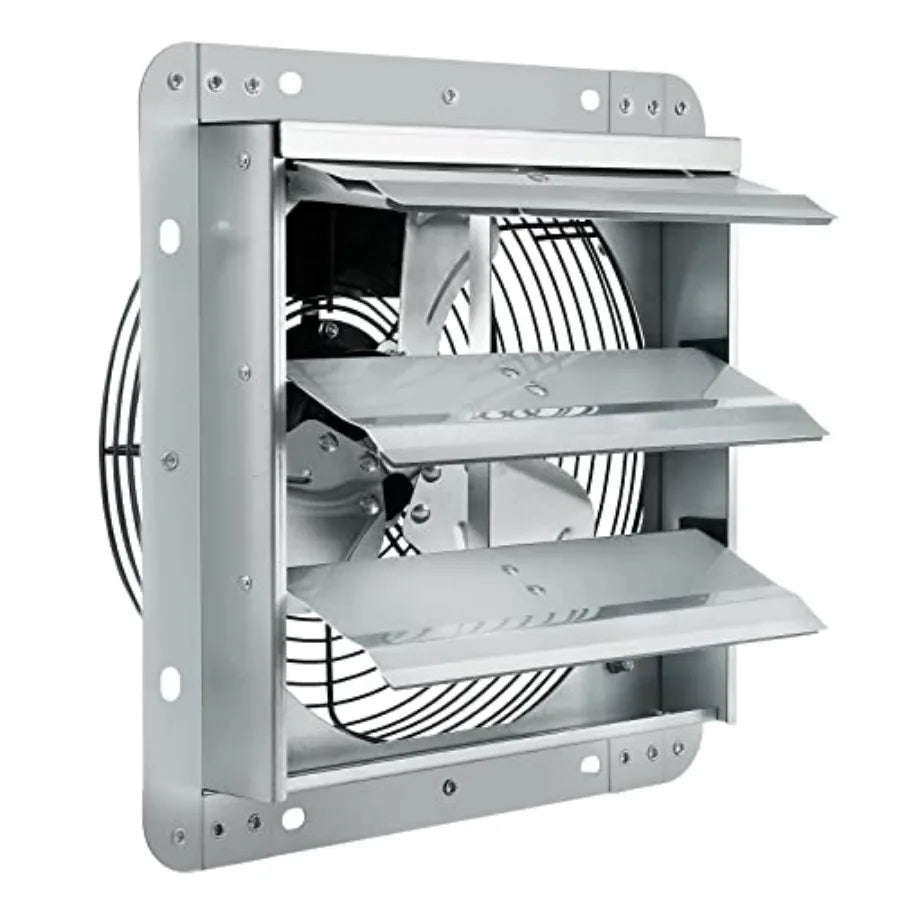 10'' Shutter Exhaust Fan, High-speed 820 CFM, Aluminum Wall Mount Attic Fan with AC-motor, Ventilation and Cooling for Greenhou