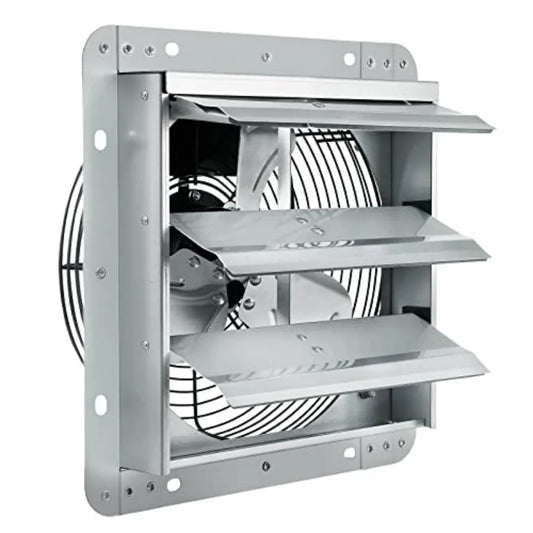 10'' Shutter Exhaust Fan, High-speed 820 CFM, Aluminum Wall Mount Attic Fan with AC-motor, Ventilation and Cooling for Greenhou