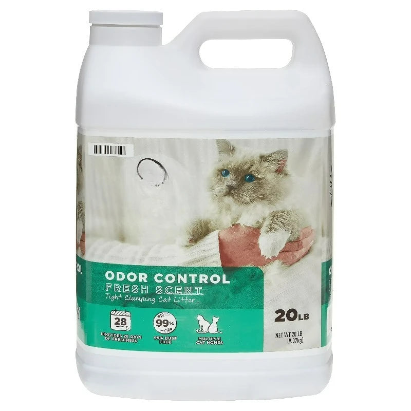 (2 pack) Clumping Clay Cat Litter, Fresh Scent, 20 lbs Jug