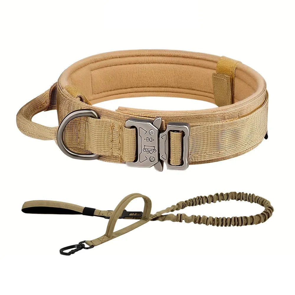 Dog Training Collar Adjustable Tactical W/ Leash