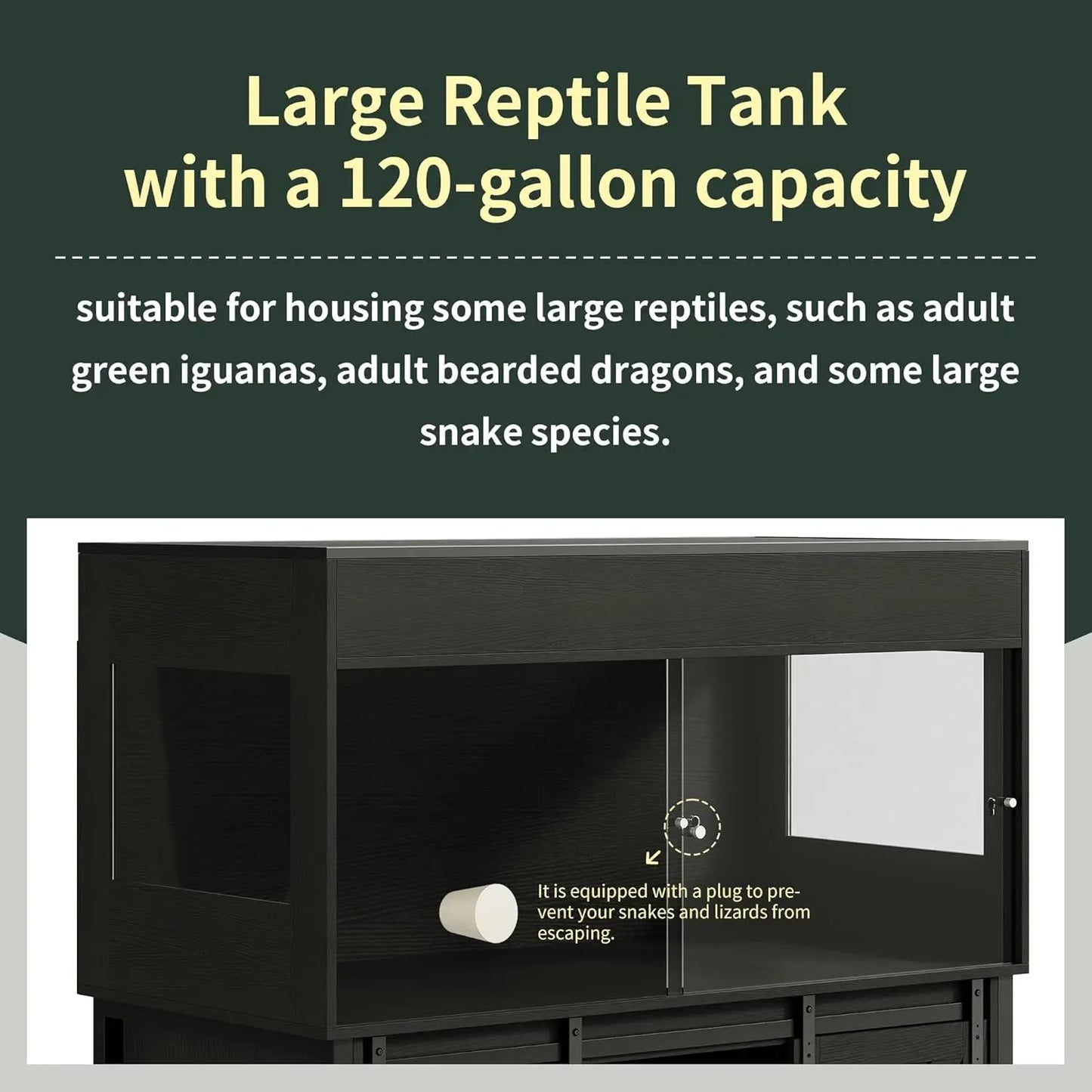 120 Gallon Reptile Terrarium with Stand 4x2x2