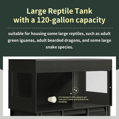 120 Gallon Reptile Terrarium with Stand 4x2x2